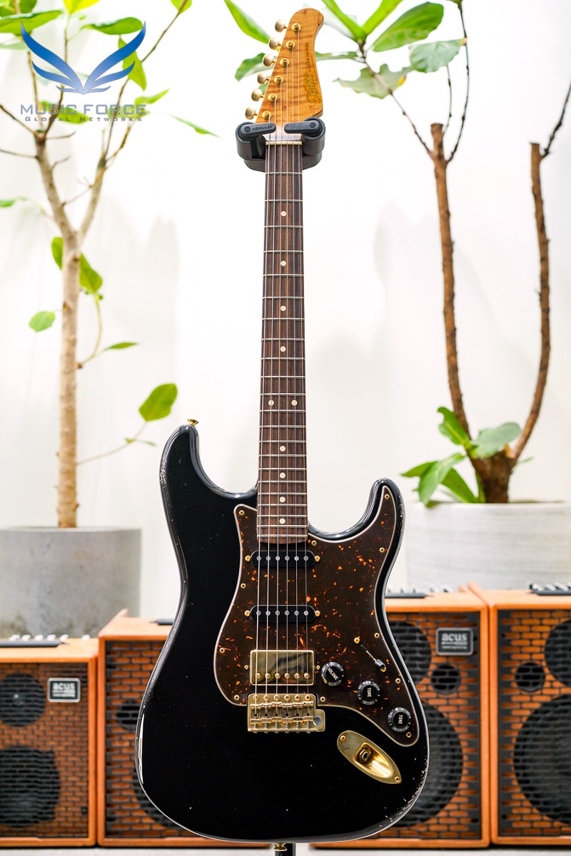 Xotic USA California Classic XSC-2 SSH Medium Aging-Black w/Gold HW, 5A Roasted Flame Maple Neck &amp; Rosewood FB (2022년산/Made in USA/신품) - 2556