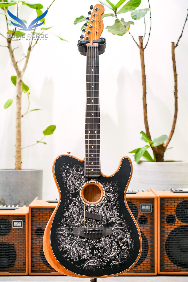 [2024 새봄맞이세일! (~5/31까지)] Fender FSR Acoustasonic Telecaster- Black Paisley w/Ebony FB (신품) 펜더 아메리칸 어쿠스타소닉 텔레캐스터 - 216882A