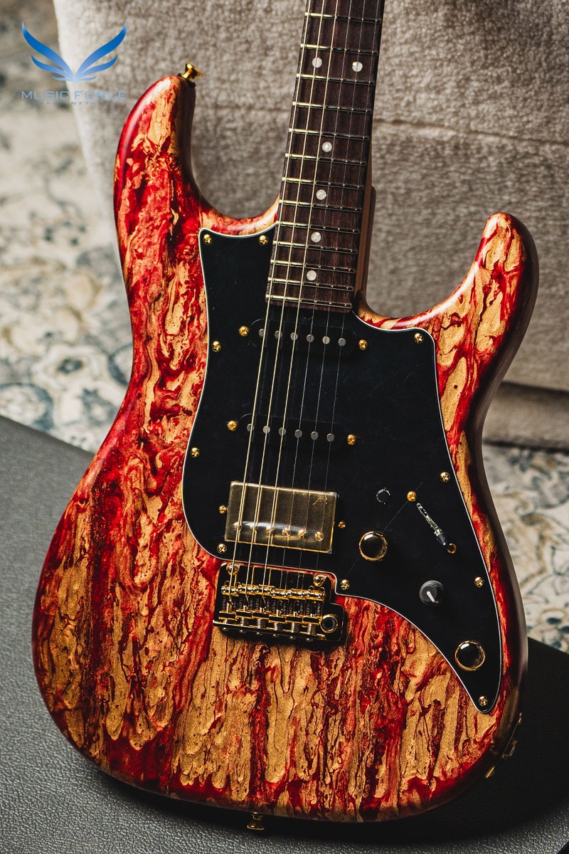 James Tyler USA Studio Elite HD-Red Shmear Semi-Gloss SSH w/Rosewood FB, Black Painted Headstock, Gold HW, Midboost &amp; Bypass Button (2024년산/신품) - 24047