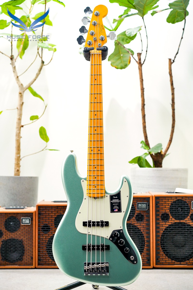 Fender USA American Professional II Jazz Bass V-Mystic Surf Green w/Maple FB (신품) 펜더 아메리칸 프로페셔널 II 재즈 베이스 5현 - US23087396