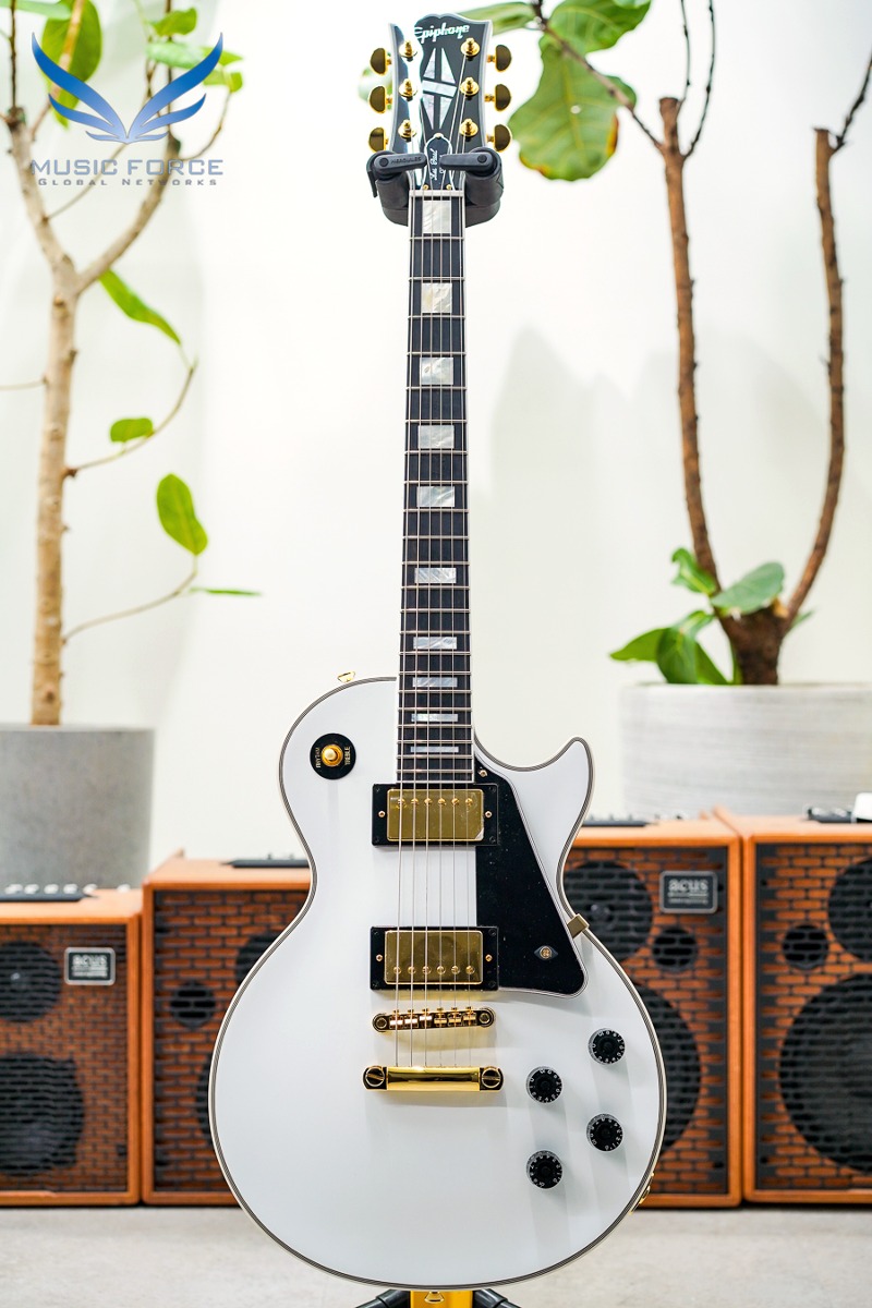 Epiphone Inspired by Gibson Custom Les Paul Custom-Alpine White w/Gold Hardware (신품) - 23121524678