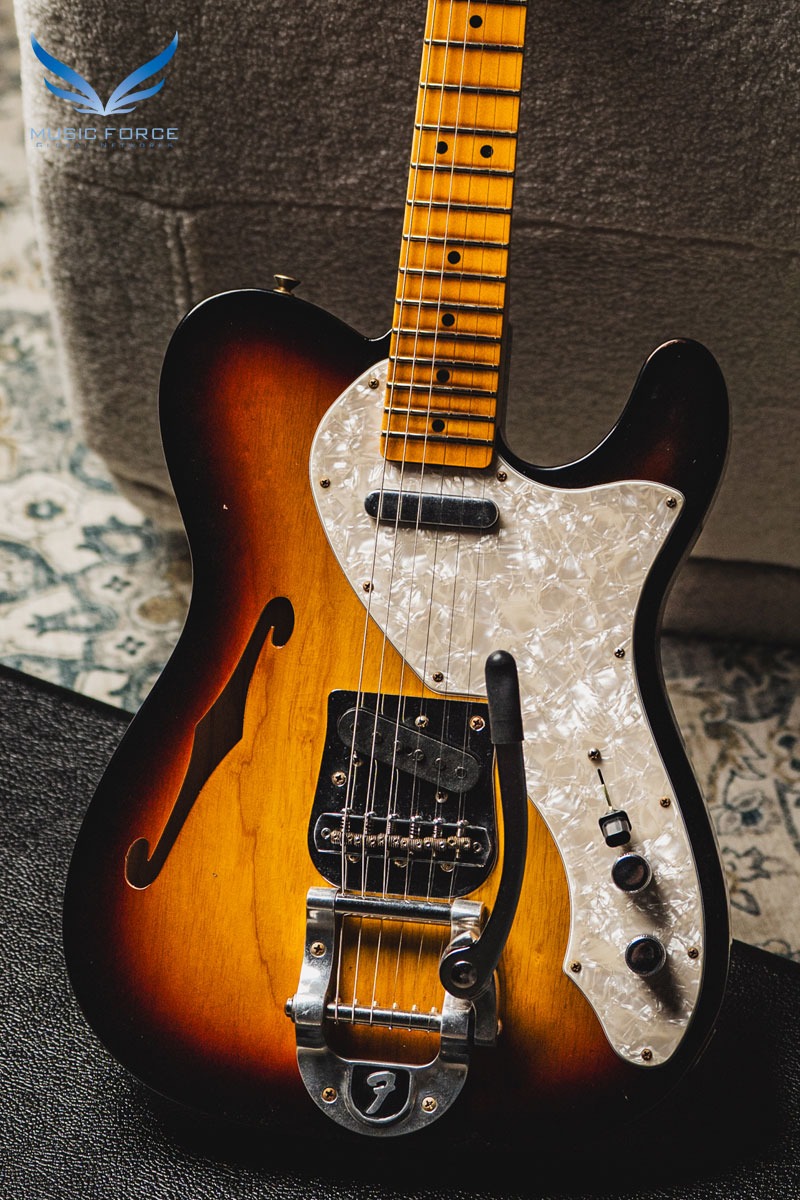 [2024 새봄맞이세일! (~5/31까지)] Fender Custom Shop 1968 Telecaster Thinline Journeyman Relic-3 Tone Sunburst w/Bigsby B5 Vibrato Tailpiece (2023년산/신품) - CZ574672
