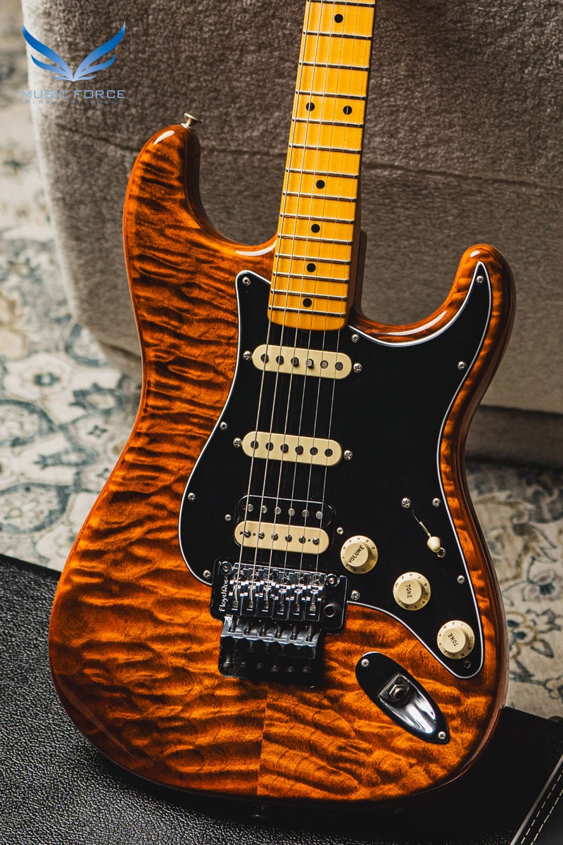 [2024 새봄맞이세일! (~5/31까지)] Fender MBS(Masterbuilt) QMT Floyd Rose Strat NOS-Sunset Orange Transparent by Jason Smith (신품) - JS0455