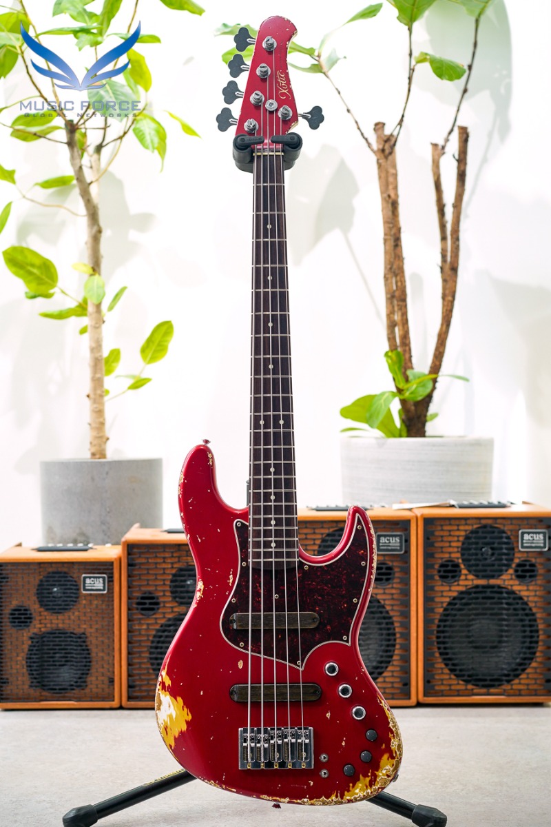 Xotic XJ-1T 5 String Heavy Aged-Candy Apple Red w/Tortoise Pickguard &amp; Matching Headstock (Made in Japan/2023년산/신품) - 2754