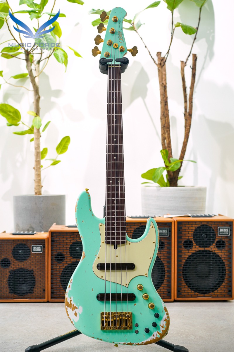 [Autumn Sale! (~10/31까지)] Xotic XJ-1T 5 String Heavy Aged-Surf Green (Custom Color) w/Mint Green Pickguard, Matching Headstock &amp; Gold HW (Made in Japan/2023년산/신품) - 2760
