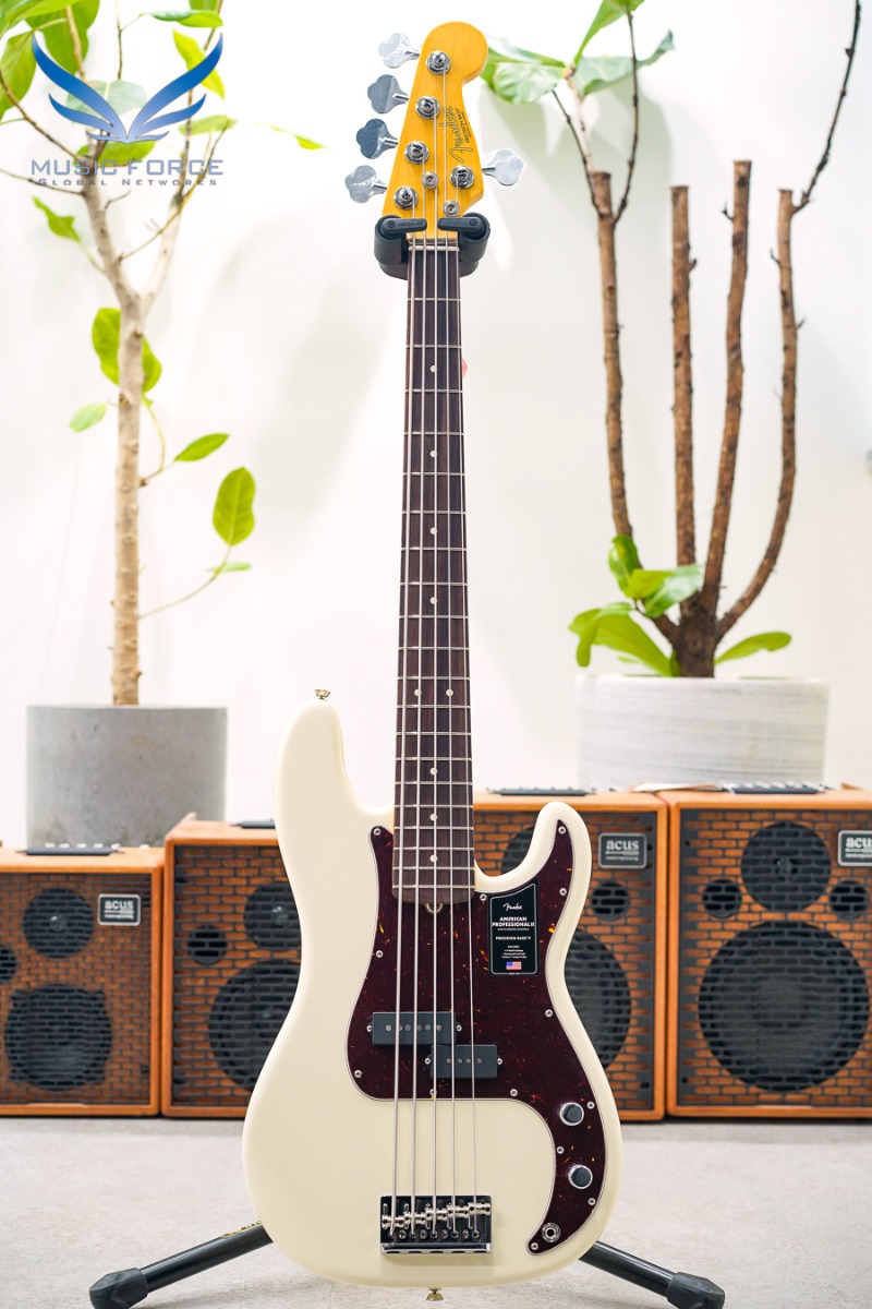 Fender USA American Professional II Precision Bass V-Olympic White w/Rosewood FB (신품) 펜더 아메리칸 프로페셔널 II 프레시전 베이스 5현 - US22100458