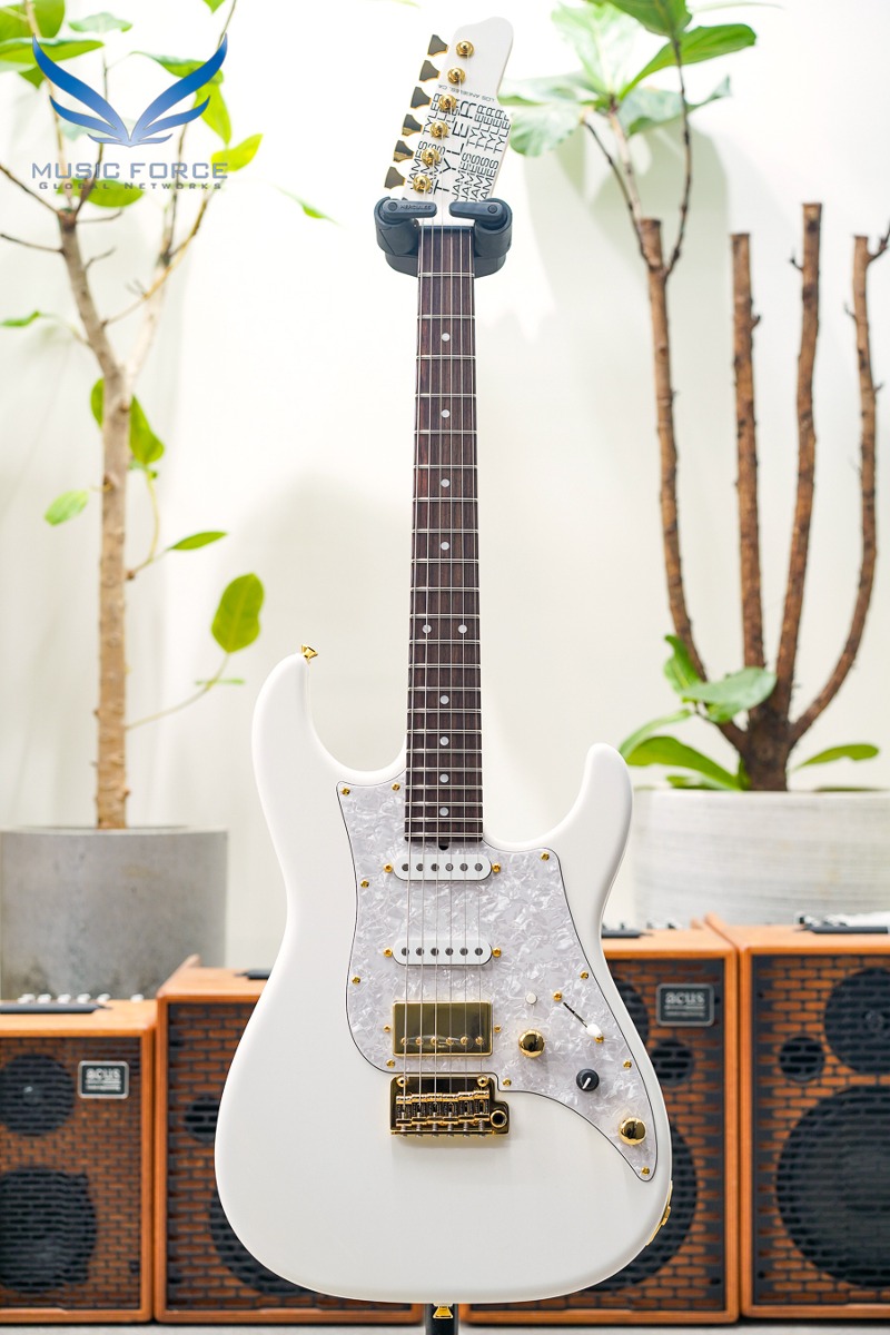 [Spring Sale!] James Tyler USA Studio Elite HD-Silver/White Pearl over White w/Matching Headstock, Gold HW, Midboost &amp; Bypass Button (2023년산/신품) - 23240