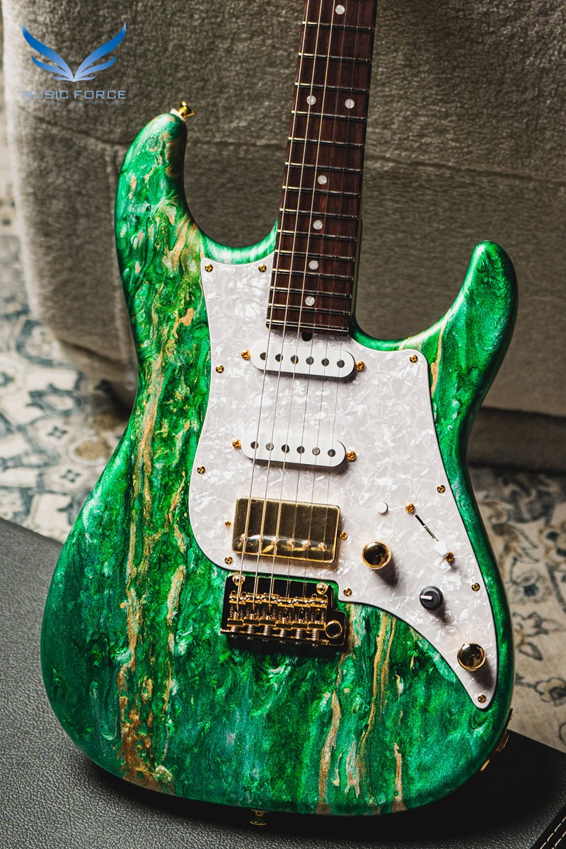 James Tyler USA Studio Elite HD-Green Shmear Semi-Gloss SSH w/Rosewood FB, Faux Matching Headstock, Gold HW, Midboost &amp; Bypass Button (2024년산/신품) - 24146