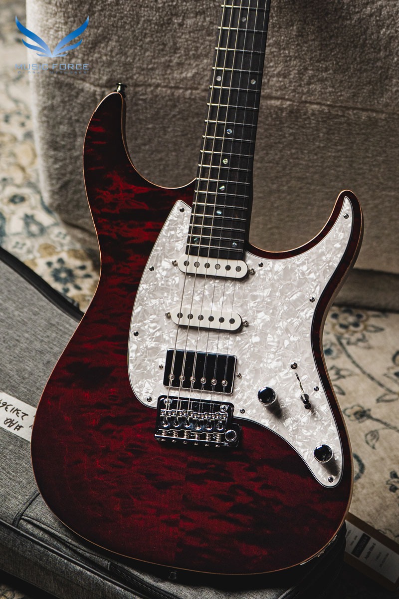 Mayones Aquilar Elite 6 4A Quilt Maple Top-Trans Dirty Red Gloss w/Wenge Neck &amp; Ebony Fingerboard (신품) - AQ2311364