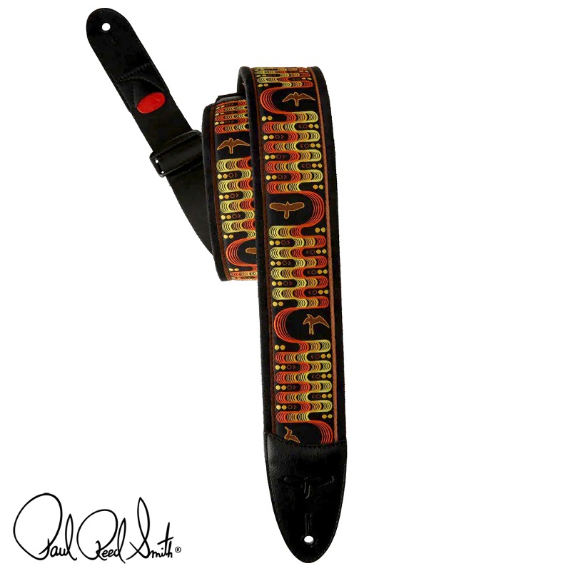 PRS 2.4&quot; Padded Guitar Strap with FLASH Custom Jacquard Birds - Yellow